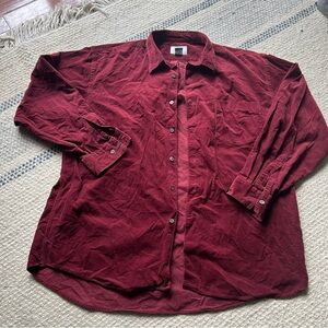 Vintage Armani Exchange Maroon Corduroy Button Up